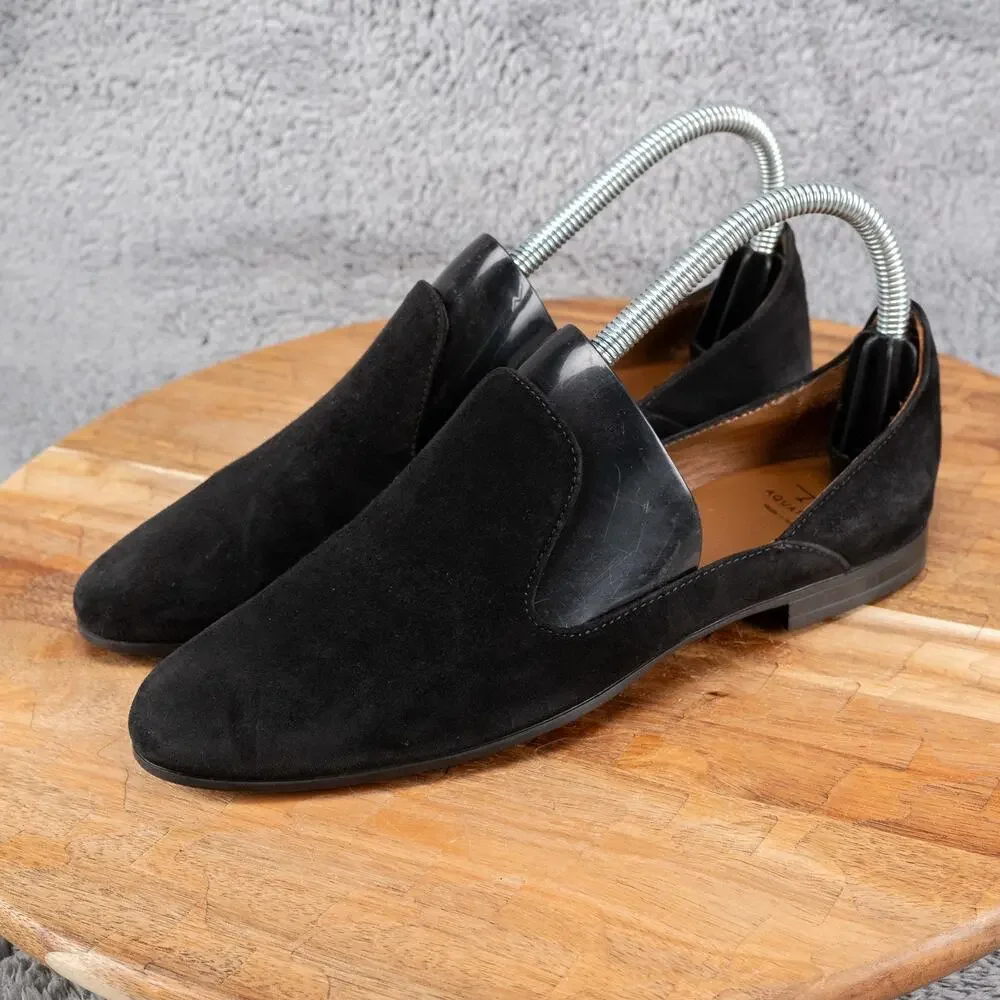 Aquatalia Black Suede Slip On Flats‎ Size 6